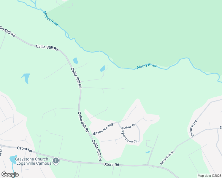 map of restaurants, bars, coffee shops, grocery stores, and more near 1632 Laricks Lane Southeast in Lawrenceville