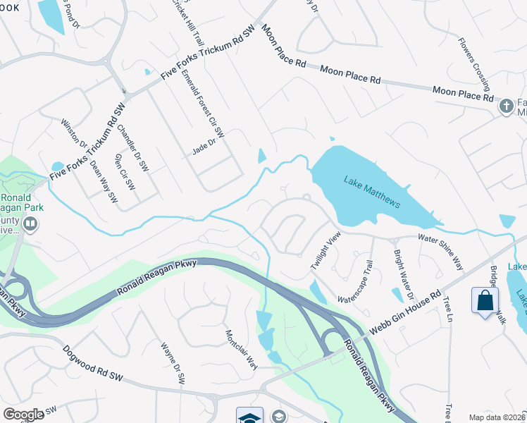 map of restaurants, bars, coffee shops, grocery stores, and more near 1170 Water Shine Way in Snellville