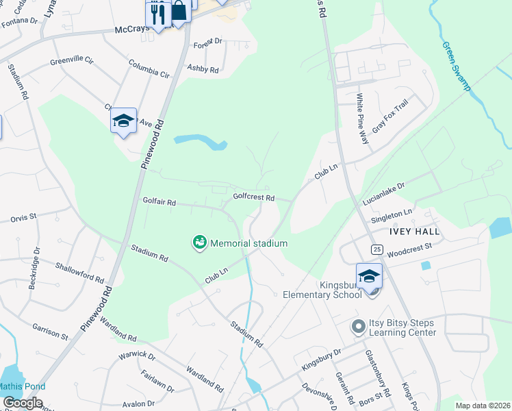 map of restaurants, bars, coffee shops, grocery stores, and more near 971 Heather Lane in Sumter