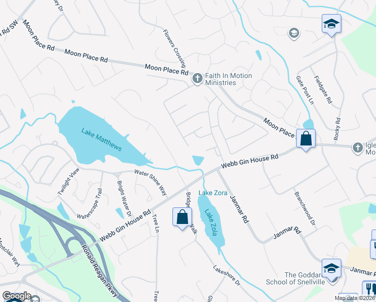 map of restaurants, bars, coffee shops, grocery stores, and more near 1172 Grassmeade Way in Snellville