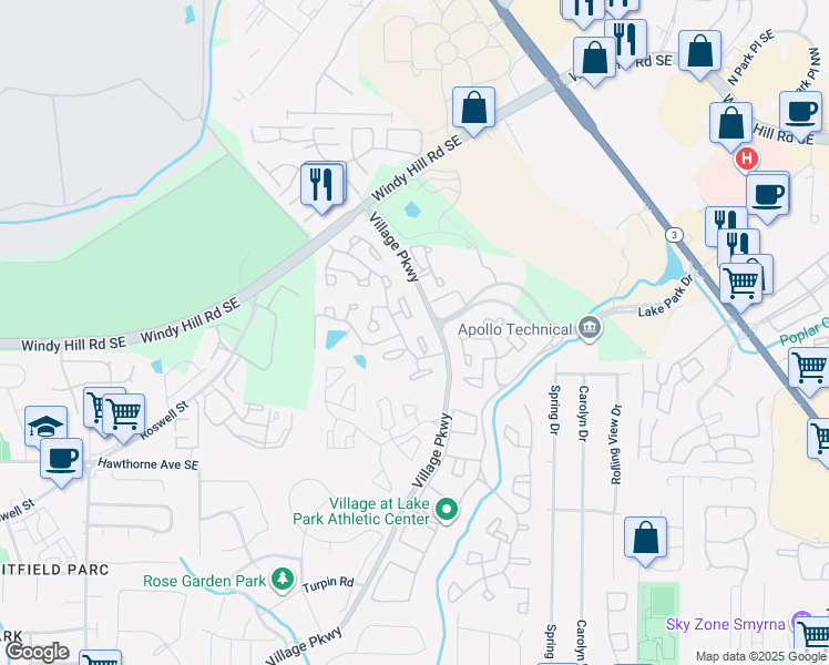 map of restaurants, bars, coffee shops, grocery stores, and more near 48 Arbor End in Smyrna