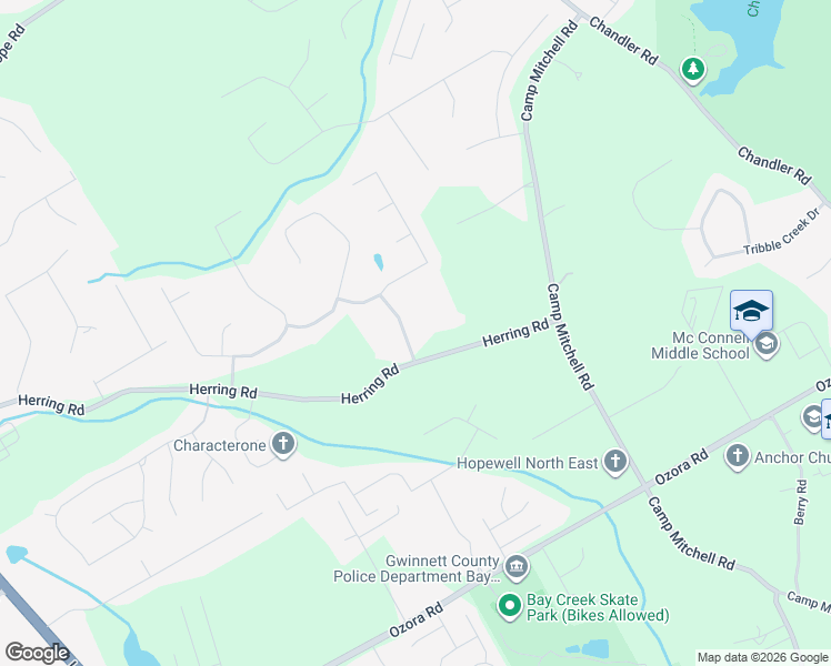 map of restaurants, bars, coffee shops, grocery stores, and more near 520 Herring Road in Grayson