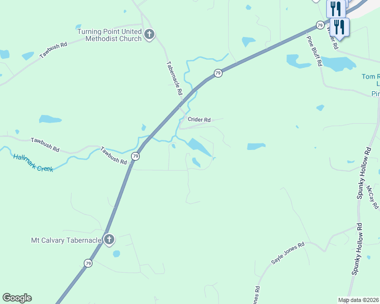 map of restaurants, bars, coffee shops, grocery stores, and more near 253 Reed Lane in Locust Fork