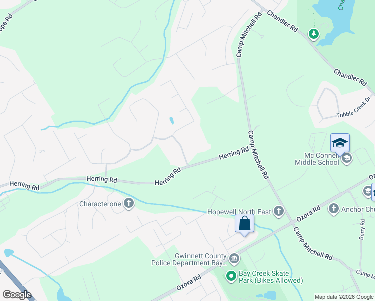 map of restaurants, bars, coffee shops, grocery stores, and more near 520 Herring Road in Grayson