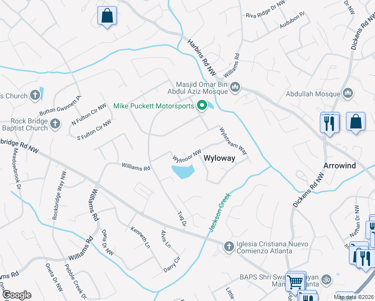 map of restaurants, bars, coffee shops, grocery stores, and more near 851 Lindsey Court in Norcross