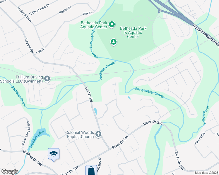 map of restaurants, bars, coffee shops, grocery stores, and more near 227 Shire Way in Lawrenceville