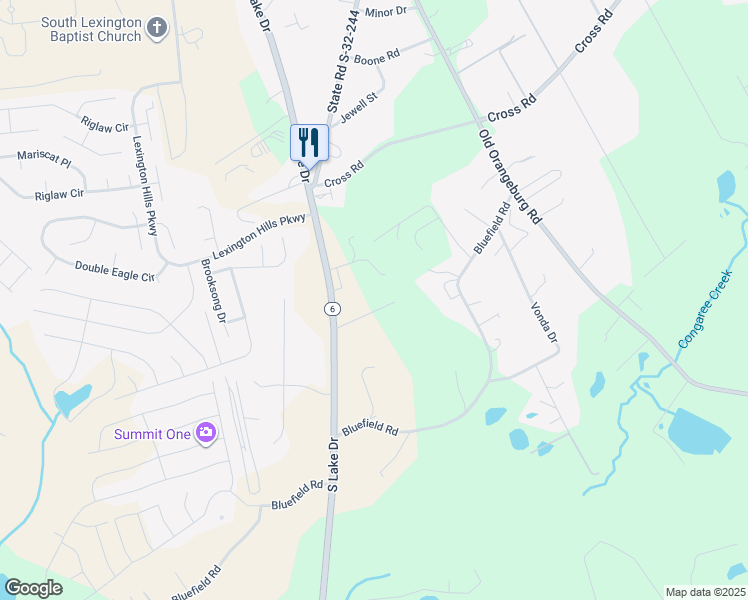 map of restaurants, bars, coffee shops, grocery stores, and more near 2185 South Lake Drive in Lexington