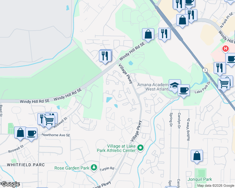 map of restaurants, bars, coffee shops, grocery stores, and more near 14 Matawan Circle in Smyrna
