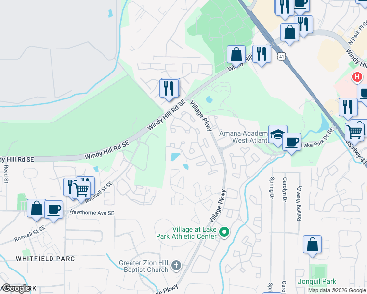 map of restaurants, bars, coffee shops, grocery stores, and more near 14 Matawan Circle in Smyrna