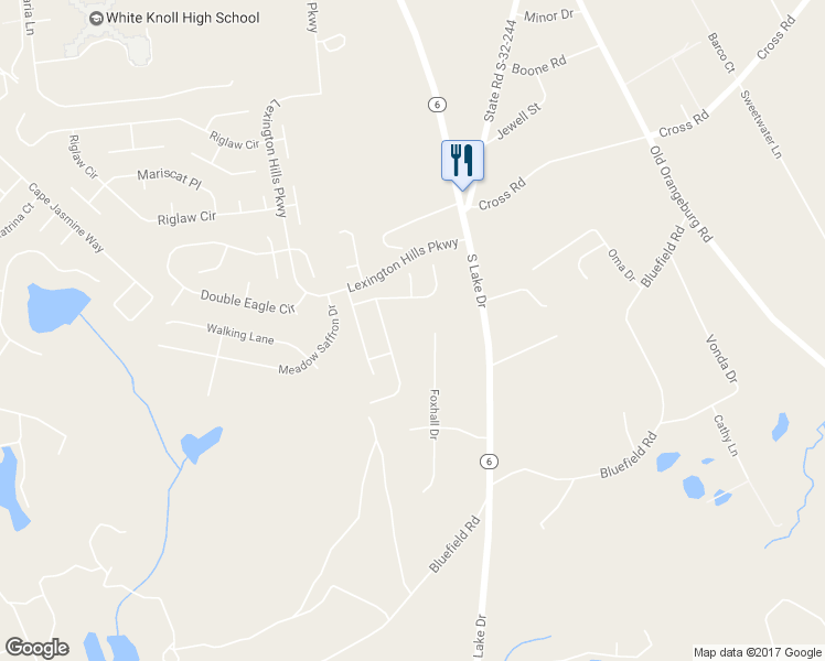 map of restaurants, bars, coffee shops, grocery stores, and more near 223 Foxhall Dr in Lexington