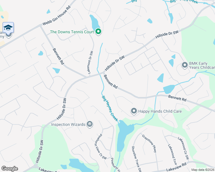 map of restaurants, bars, coffee shops, grocery stores, and more near 1659 Bennett Road in Grayson