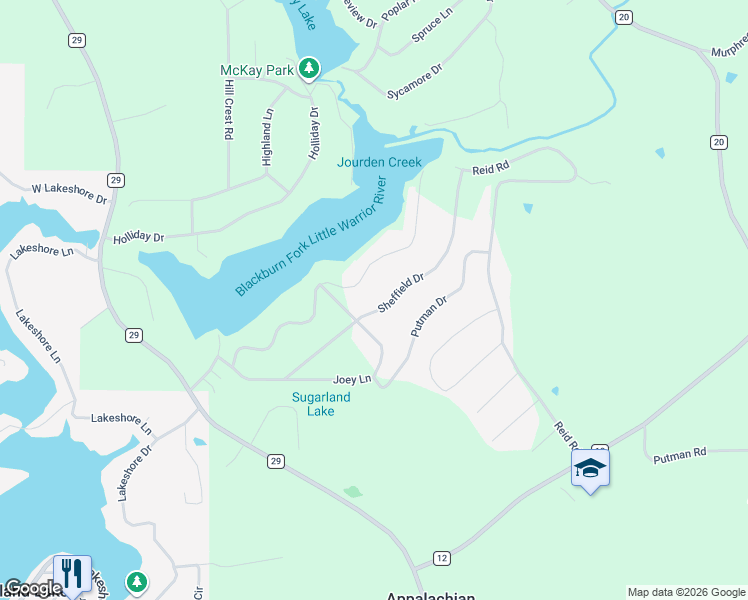 map of restaurants, bars, coffee shops, grocery stores, and more near 420 Sheffield Drive in Oneonta