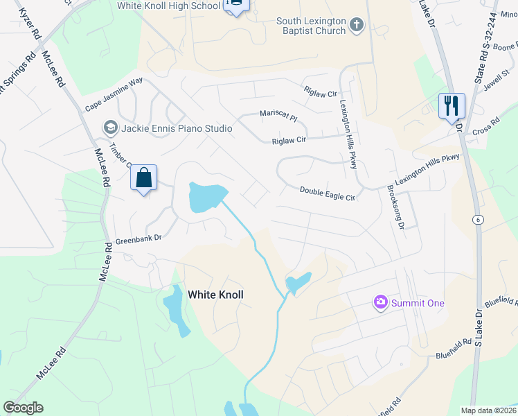 map of restaurants, bars, coffee shops, grocery stores, and more near 327 Cavalier Lane in Lexington