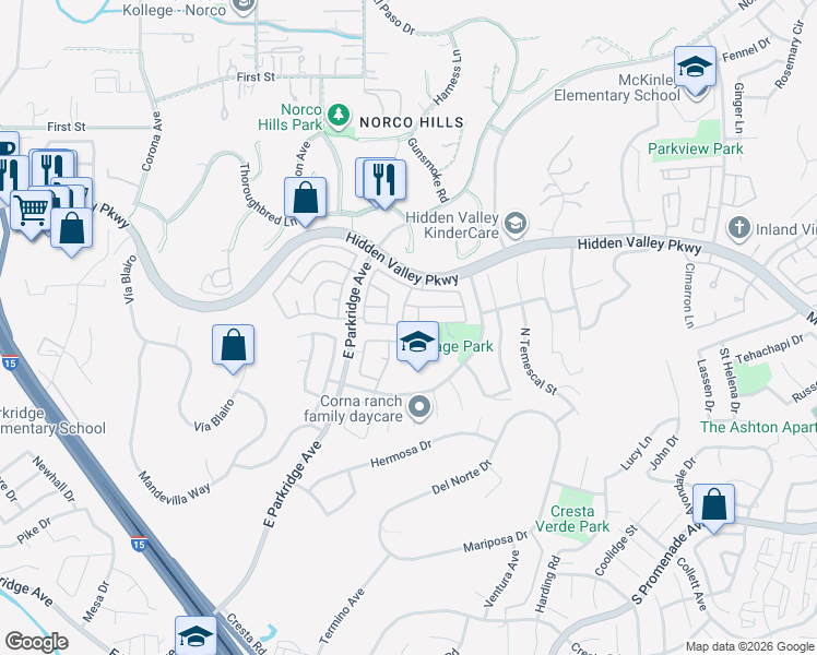 map of restaurants, bars, coffee shops, grocery stores, and more near 909 Heron Drive in Corona