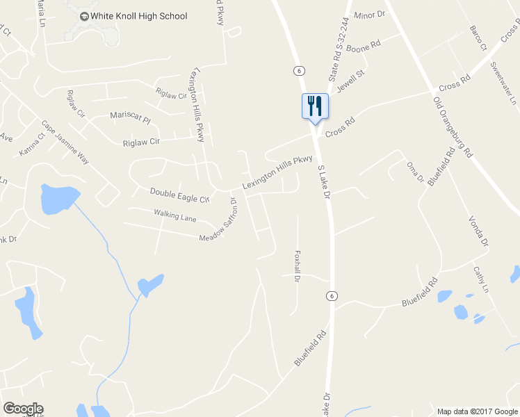 map of restaurants, bars, coffee shops, grocery stores, and more near 116 Savannah Hills Drive in Lexington