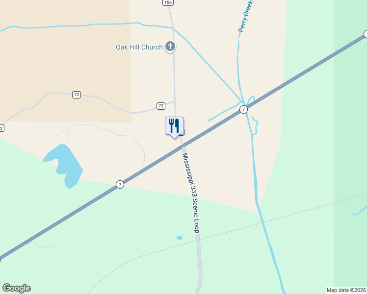 map of restaurants, bars, coffee shops, grocery stores, and more near Mississippi 333 in Coffeeville