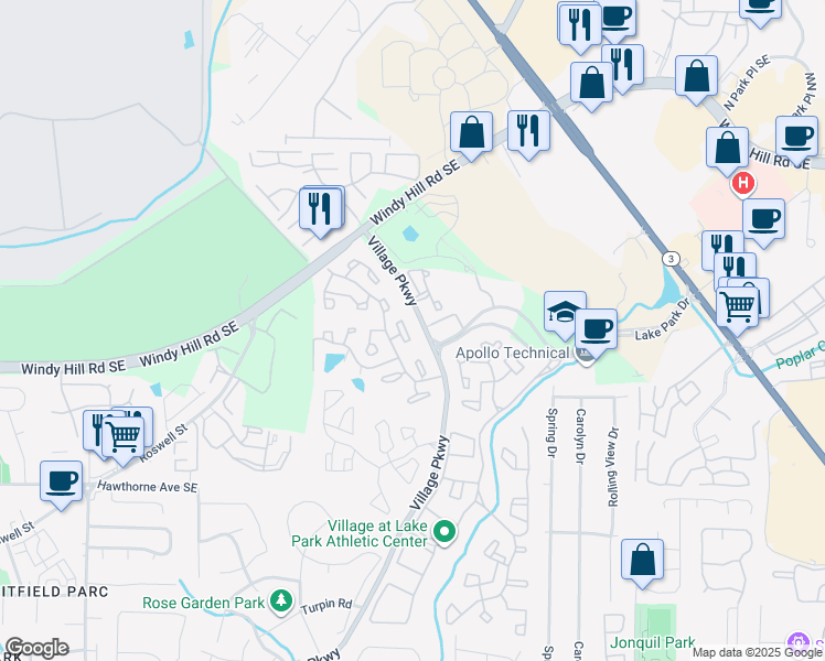 map of restaurants, bars, coffee shops, grocery stores, and more near 48 Arbor End in Smyrna