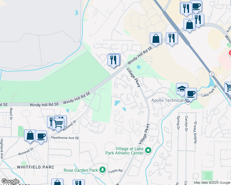 map of restaurants, bars, coffee shops, grocery stores, and more near 36 Muncy Court in Smyrna