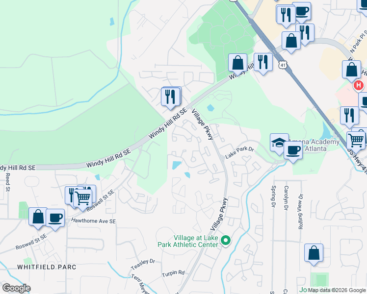 map of restaurants, bars, coffee shops, grocery stores, and more near 14 Matawan Circle in Smyrna
