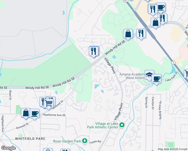 map of restaurants, bars, coffee shops, grocery stores, and more near 36 Muncy Court in Smyrna