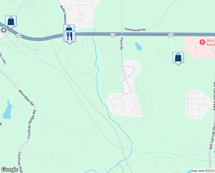 map of restaurants, bars, coffee shops, grocery stores, and more near 349 Palisades Parkway in Dallas
