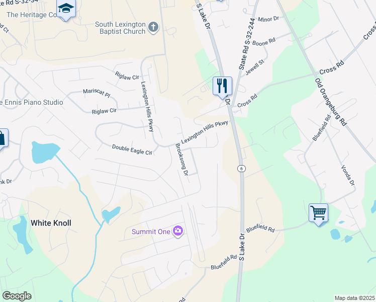 map of restaurants, bars, coffee shops, grocery stores, and more near 116 Savannah Hills Drive in Lexington