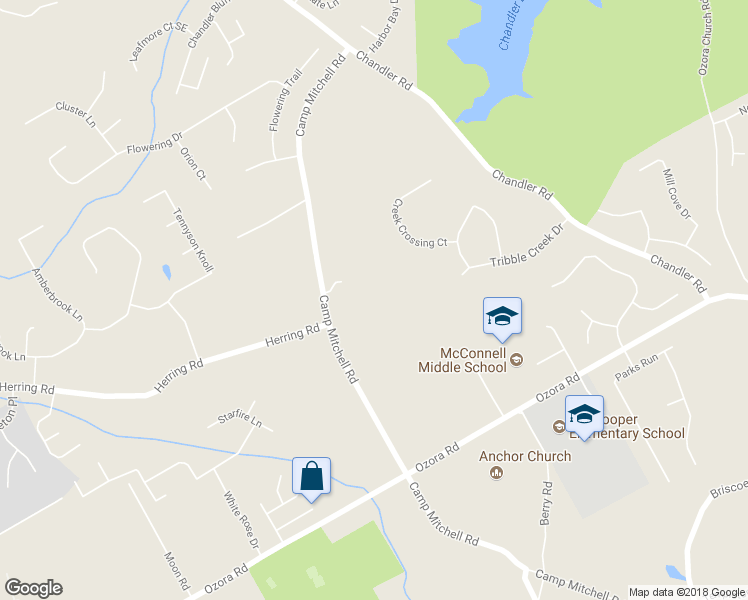 map of restaurants, bars, coffee shops, grocery stores, and more near 2502 Camp Mitchell Road in Grayson