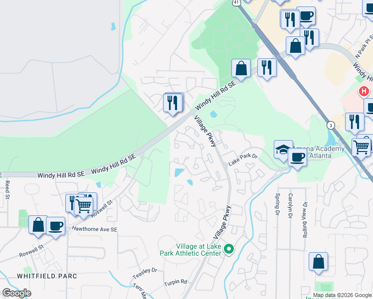 map of restaurants, bars, coffee shops, grocery stores, and more near 82 Fair Haven Way in Smyrna