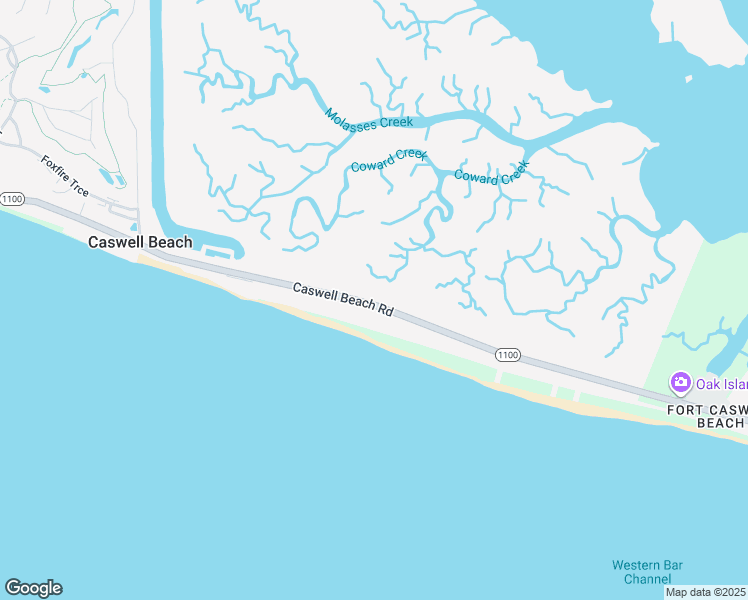 map of restaurants, bars, coffee shops, grocery stores, and more near 622 Caswell Beach Road in Oak Island