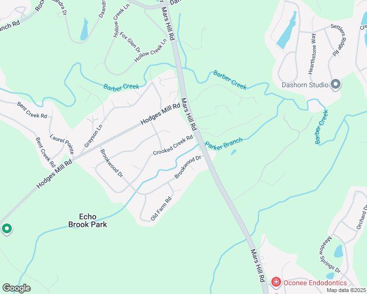 map of restaurants, bars, coffee shops, grocery stores, and more near 1030 Crooked Creek Road in Watkinsville