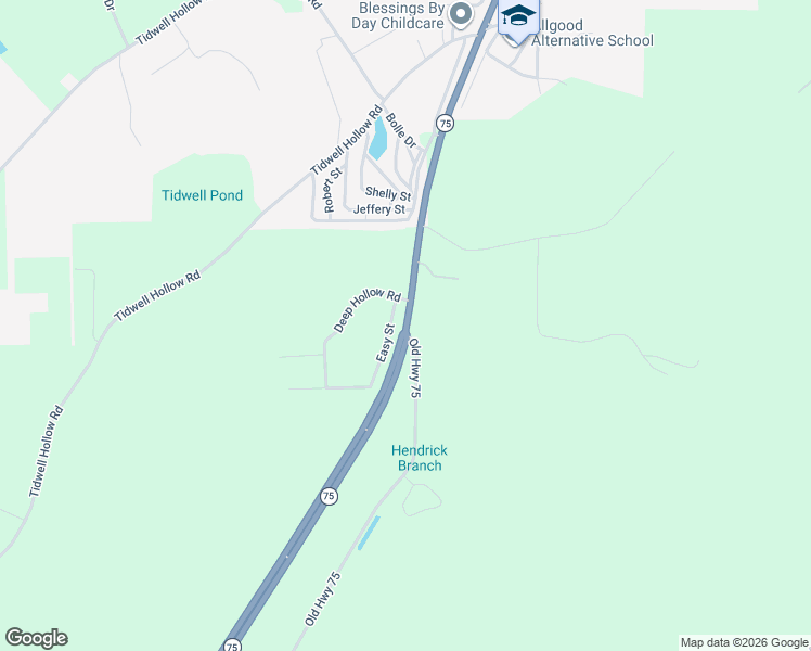 map of restaurants, bars, coffee shops, grocery stores, and more near 24809 Highway 75 in Oneonta
