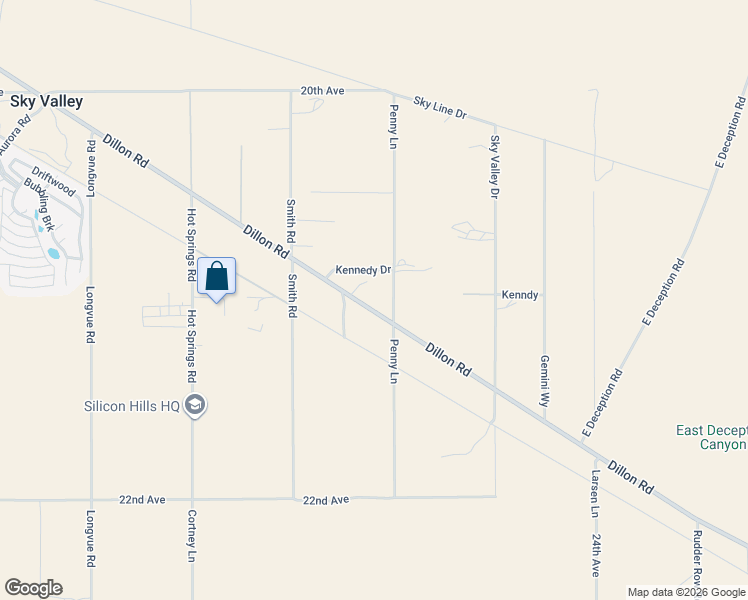 map of restaurants, bars, coffee shops, grocery stores, and more near 75400 Dillon Road in Desert Hot Springs