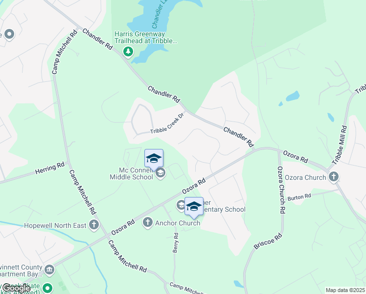map of restaurants, bars, coffee shops, grocery stores, and more near 2490 Tribble Gates Drive in Loganville