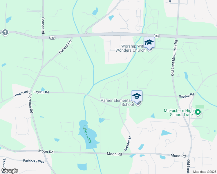 map of restaurants, bars, coffee shops, grocery stores, and more near 4854 Cathedral Court in Powder Springs