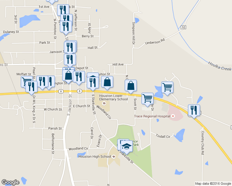 map of restaurants, bars, coffee shops, grocery stores, and more near 469 East Madison Street in Houston