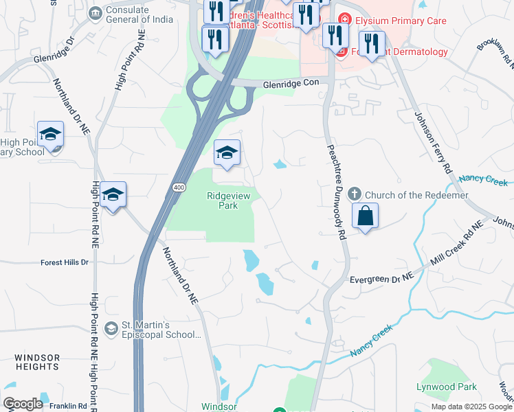 map of restaurants, bars, coffee shops, grocery stores, and more near 5178 South Trimble Road in Atlanta