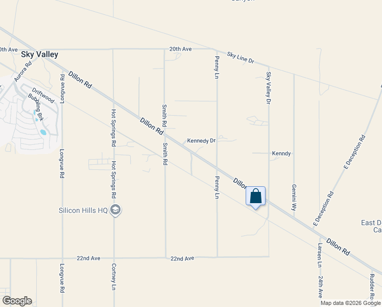 map of restaurants, bars, coffee shops, grocery stores, and more near Penny Lane in Sky Valley