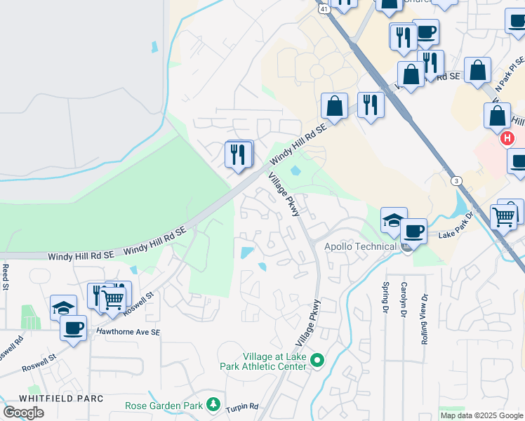 map of restaurants, bars, coffee shops, grocery stores, and more near 111 Fair Haven Way in Smyrna