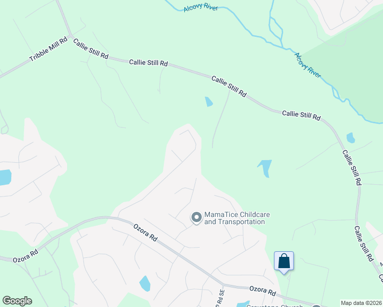 map of restaurants, bars, coffee shops, grocery stores, and more near 1459 Sierra Ridge Place Southeast in Loganville