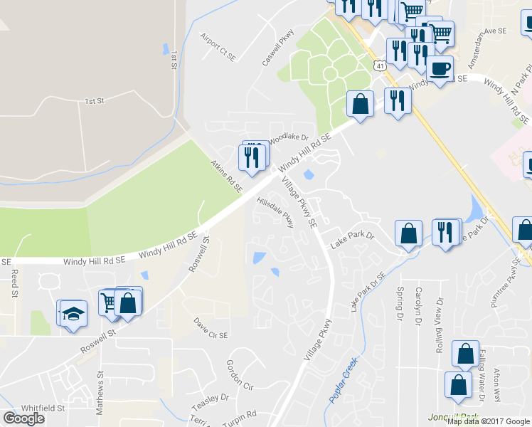 map of restaurants, bars, coffee shops, grocery stores, and more near 111 Fair Haven Way in Smyrna