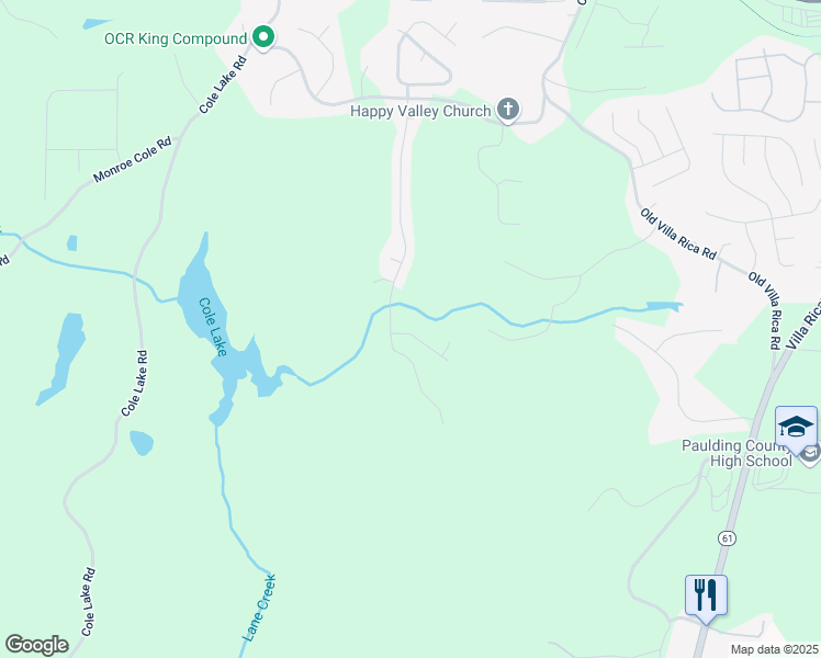 map of restaurants, bars, coffee shops, grocery stores, and more near 105 Arbor Creek Trail in Dallas