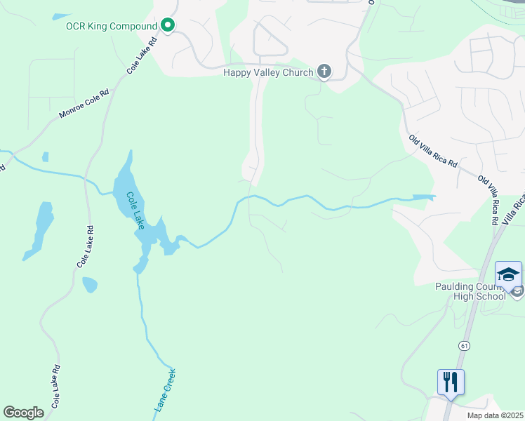 map of restaurants, bars, coffee shops, grocery stores, and more near 105 Arbor Creek Trail in Dallas