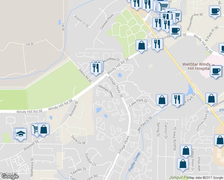 map of restaurants, bars, coffee shops, grocery stores, and more near 61 Rumson Court in Smyrna