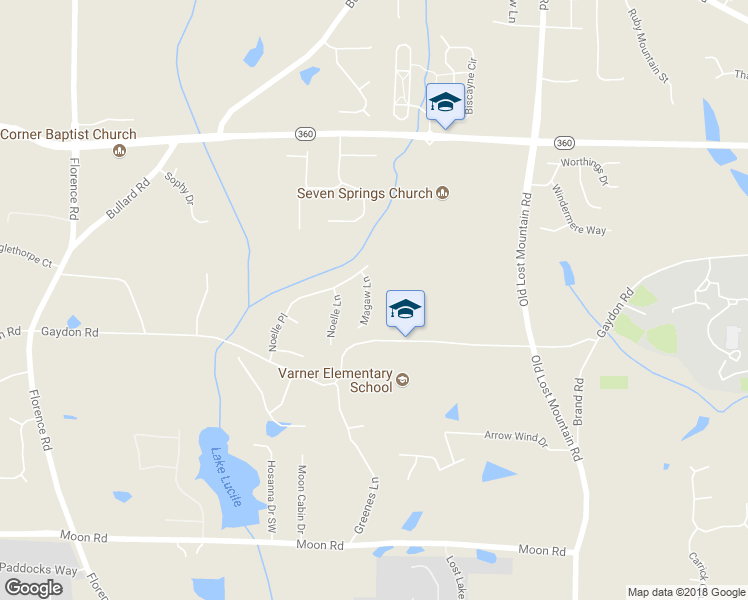 map of restaurants, bars, coffee shops, grocery stores, and more near 2323 Magaw Lane in Powder Springs