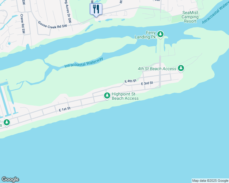 map of restaurants, bars, coffee shops, grocery stores, and more near 397 East 2nd Street in Ocean Isle Beach