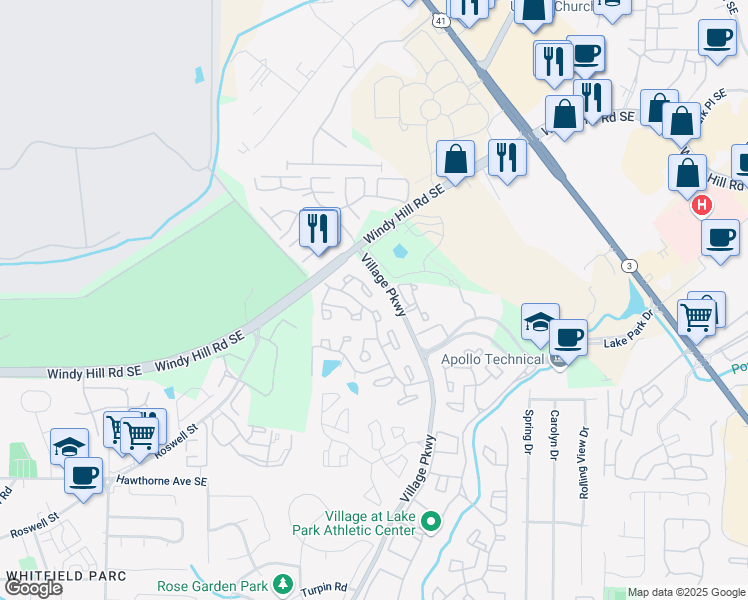 map of restaurants, bars, coffee shops, grocery stores, and more near 61 Rumson Court in Smyrna