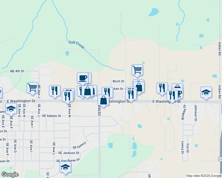 map of restaurants, bars, coffee shops, grocery stores, and more near 105 North Brookwood Drive in Idabel