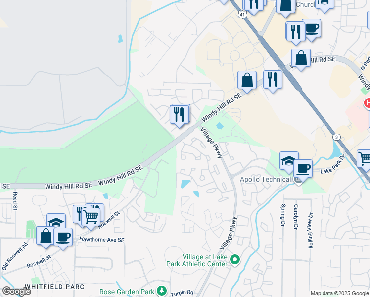 map of restaurants, bars, coffee shops, grocery stores, and more near 94 Fair Haven Way in Smyrna