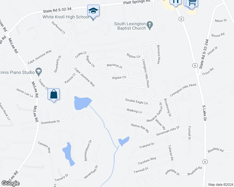 map of restaurants, bars, coffee shops, grocery stores, and more near 208 Double Eagle Circle in Lexington