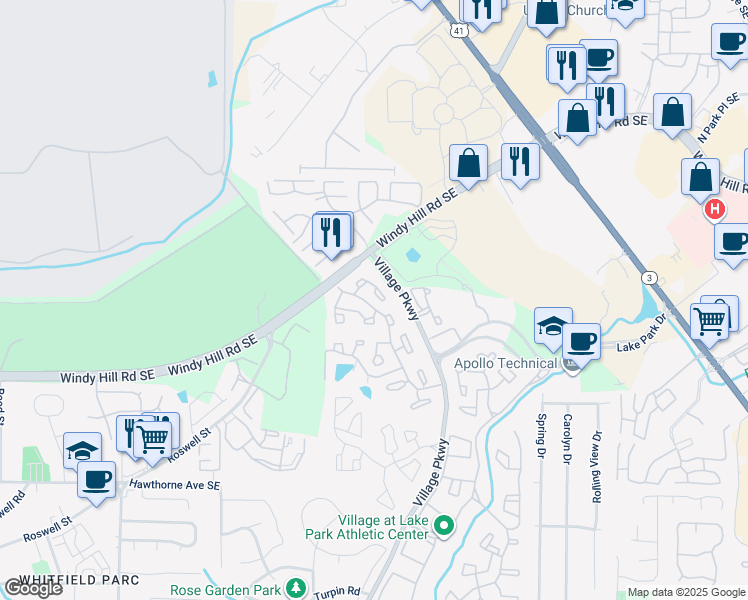 map of restaurants, bars, coffee shops, grocery stores, and more near 76 Rumson Court in Smyrna